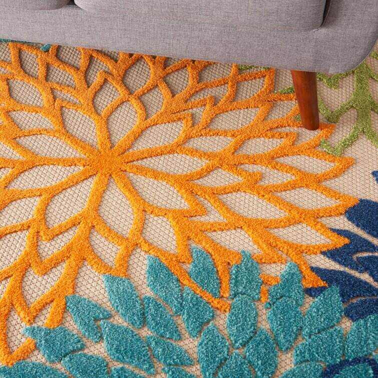 Miraloma Green/Red/Orange Indoor/Outdoor Rug