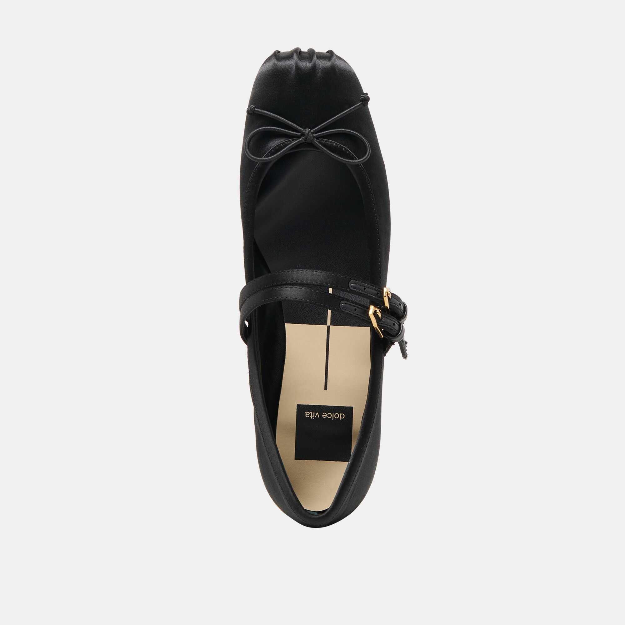 GIBSEN BALLET FLATS ONYX SATIN