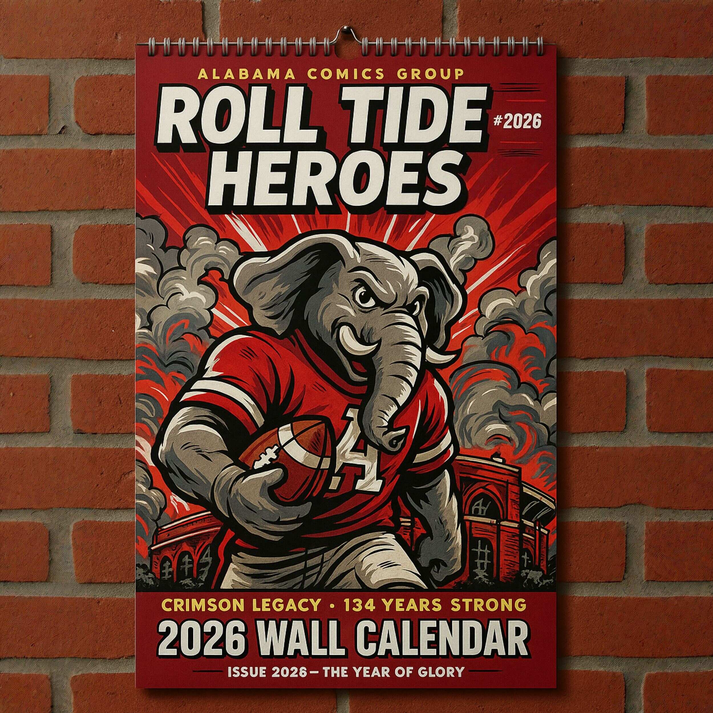 Alabama Crimson Tide 2026 Wall Calendar