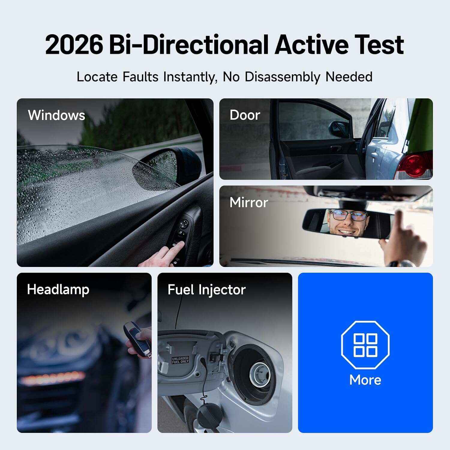 Bidirectional OBD2 Diagnostic Scanner, All System Automotive Scan Tool with Active Test & Reset Functions