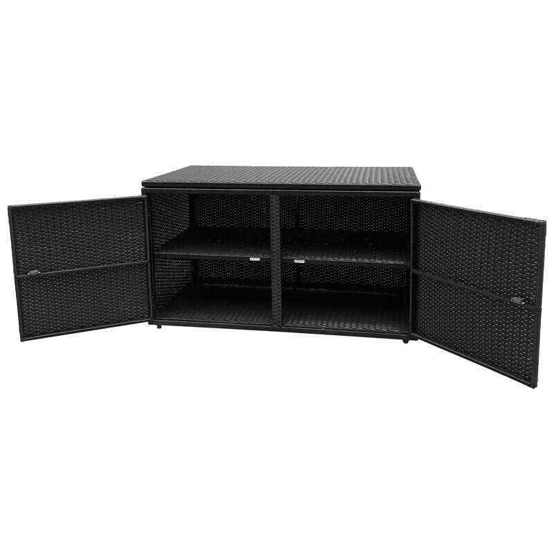 88 Gallon Rattan Deck Storage Box Patio Container