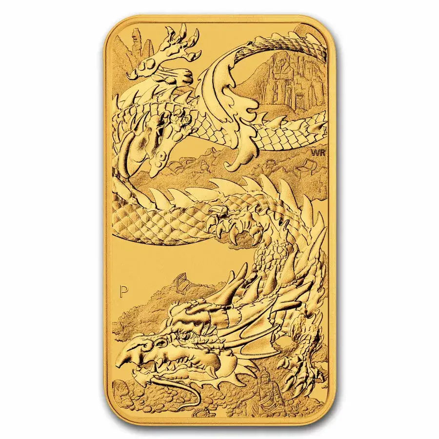 1 oz Australian Dragon Rectangular Gold Coin