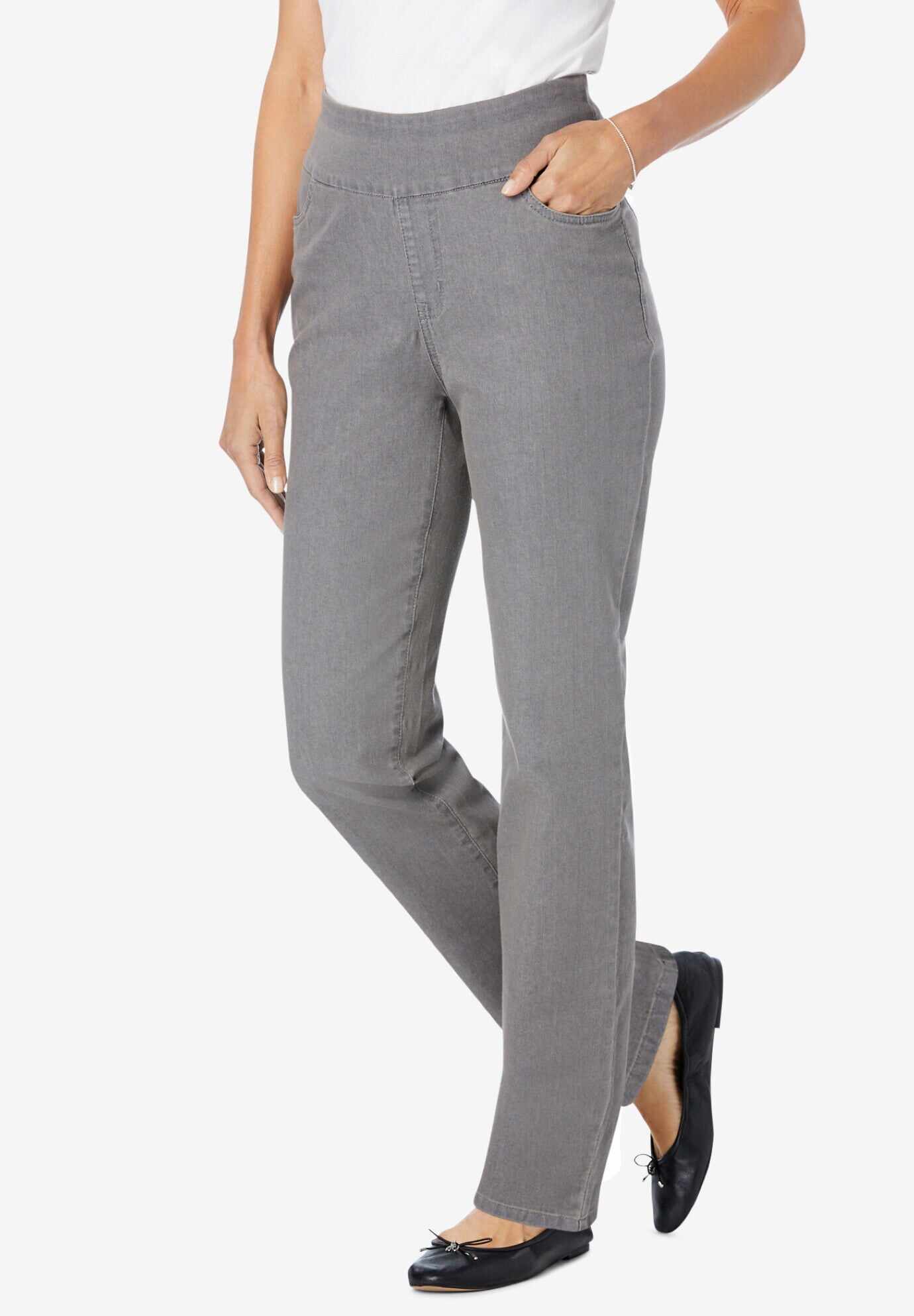 Flex-Fit Pull-On Straight-Leg Jean