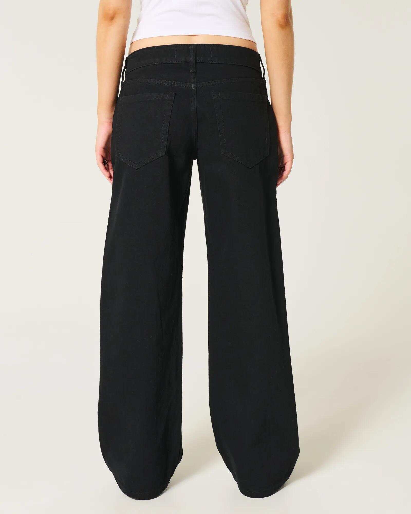 Low-Rise Dark Wash Baggy Jeans