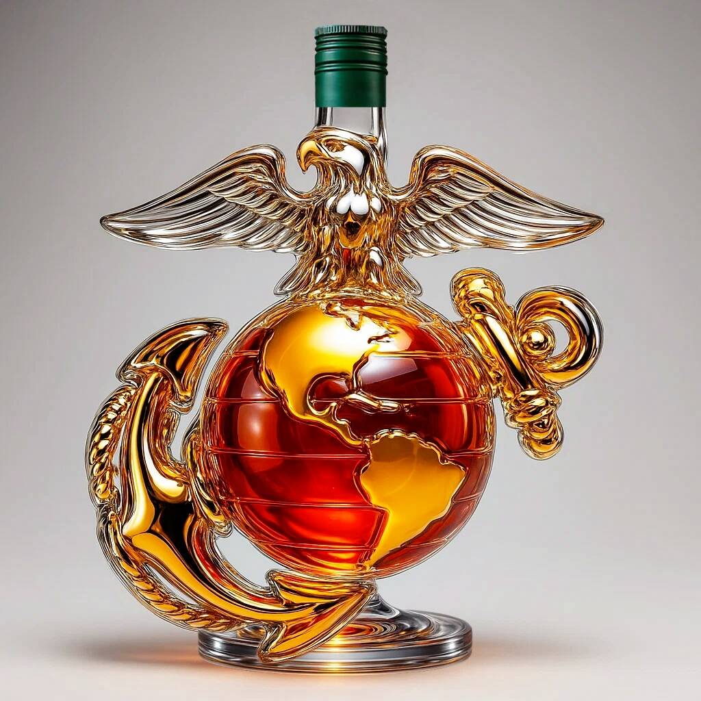 Veterans Day US Marine Corps 250th Anniversary Whiskey Bottle