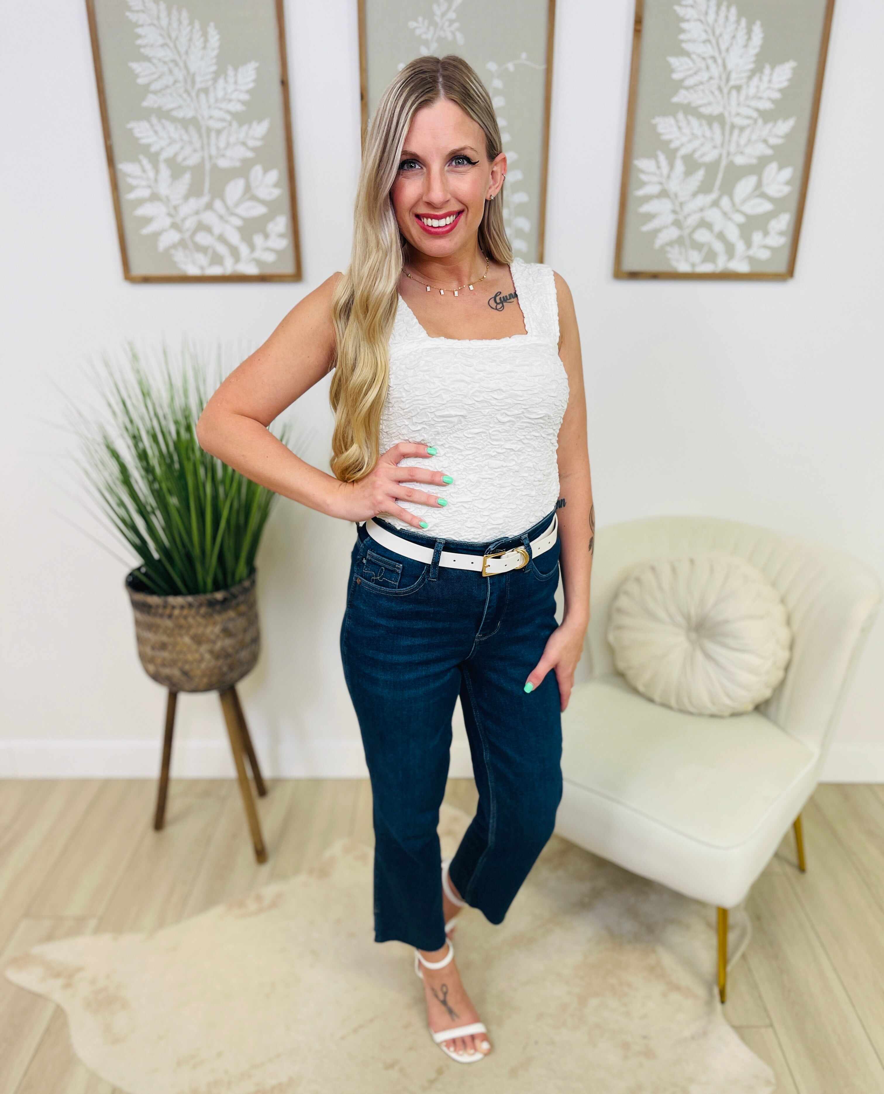 PLUS/REG You Can't Slit With Us Wide Leg Cropped Jeans