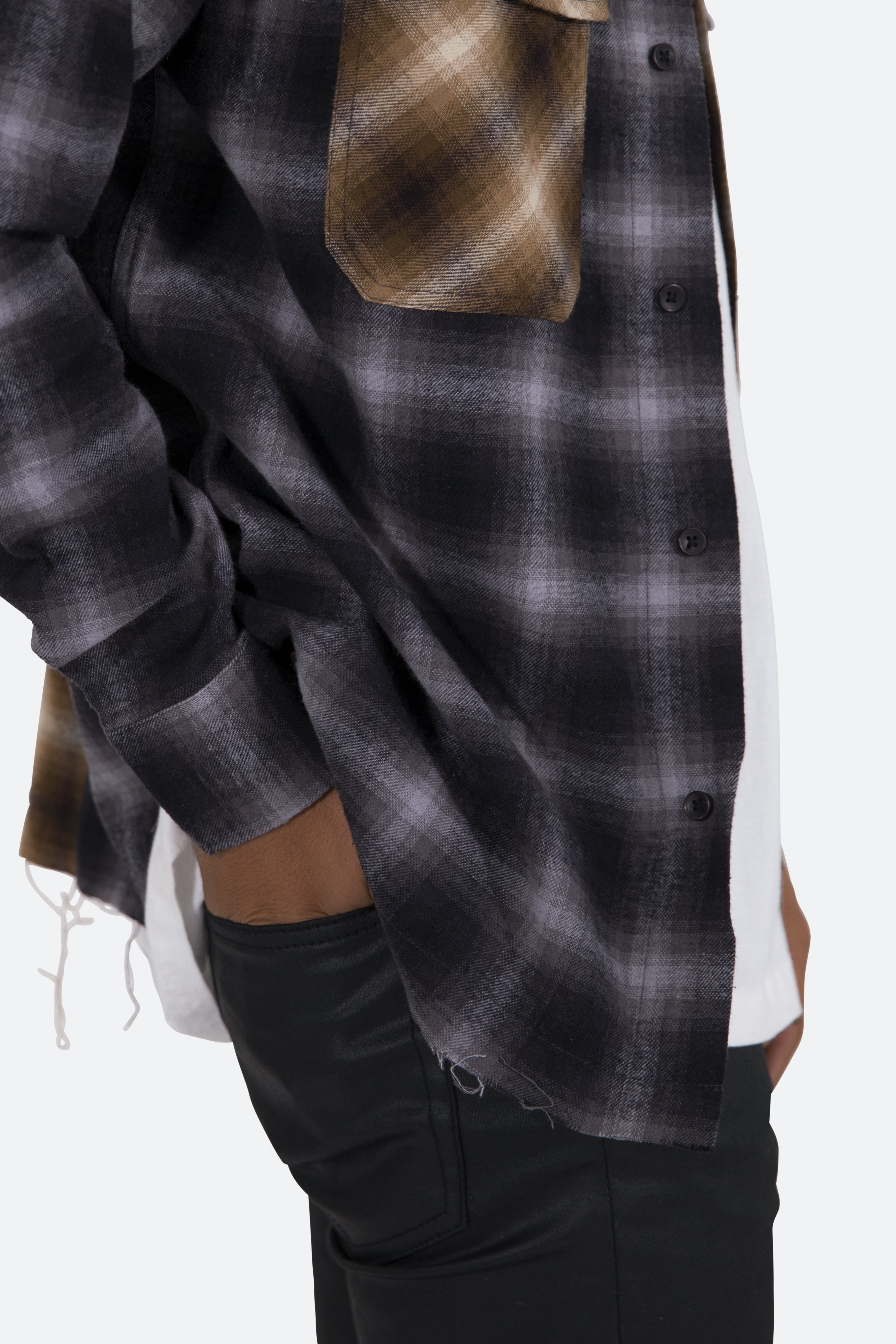 Mismatch Flannel Shirt - Brown/Grey