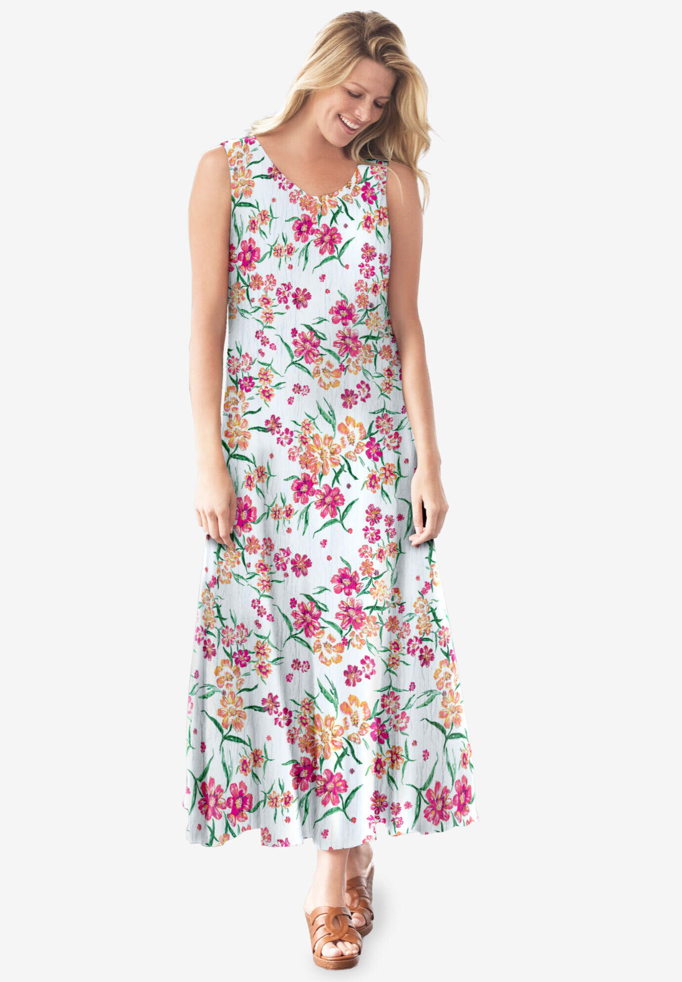 Sleeveless Crinkle Dress