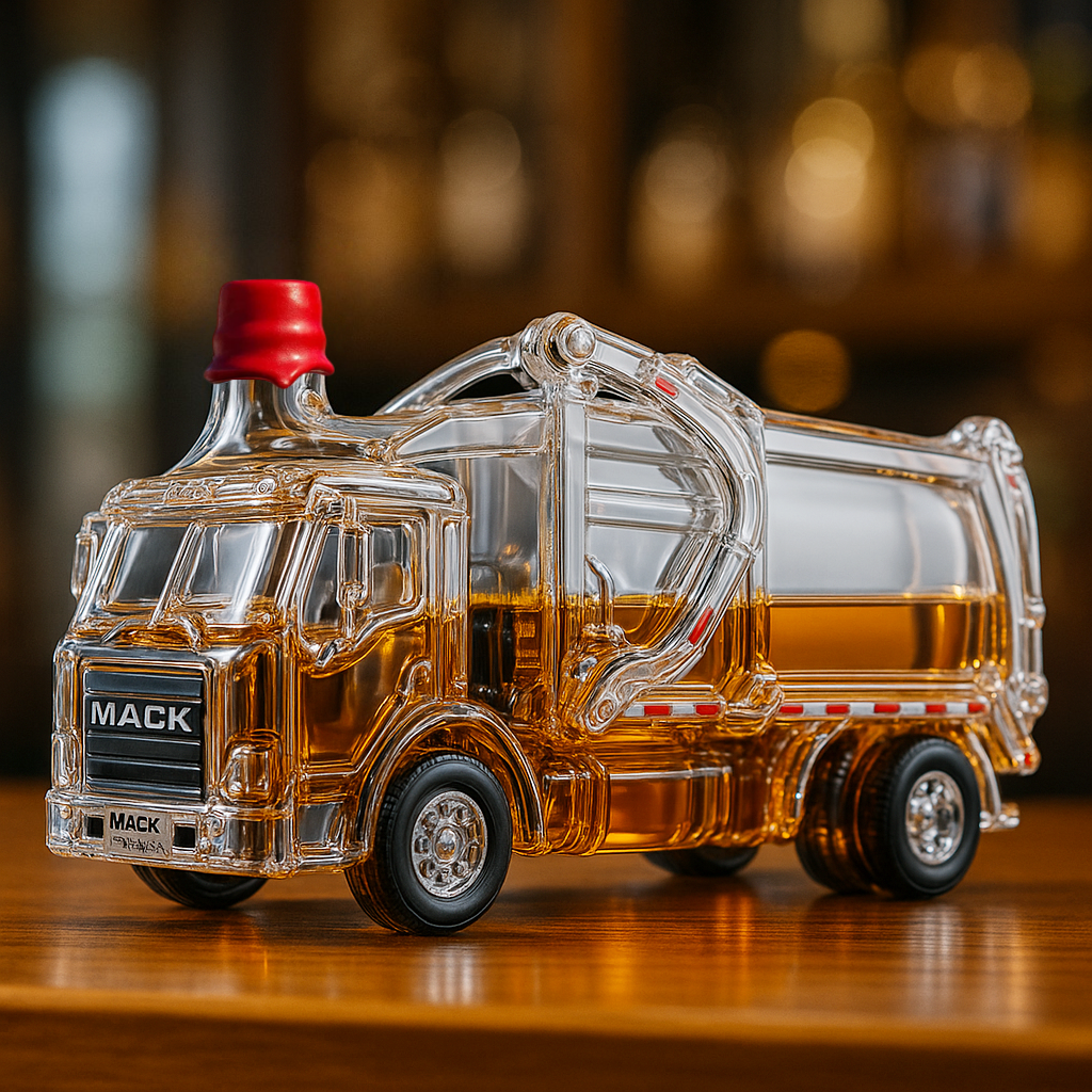 Mack Garbage Truck Whiskey Bottle