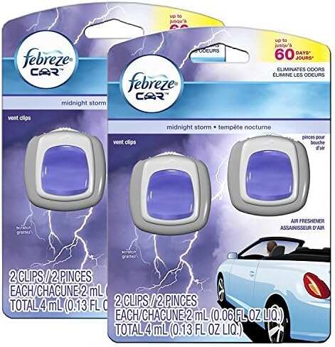 Febreze Car Air Fresheners, New Car Scent, Odor Eliminator for Strong Odors Car Vent Clips (2 Count)