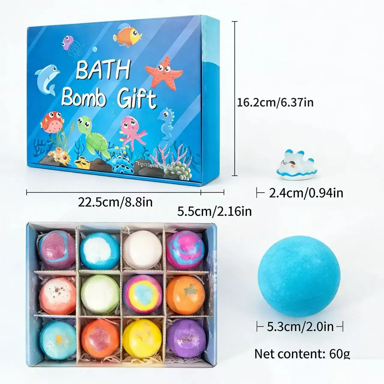 Bath Bombs for Kids with SurpriseSPRINGInside(randomly shaped), 12 Pack Kid Bath Bombs Gift Set,Easter Basket Stuffers for Boys Girls BubbleBath with Toys Inside Skin Repair