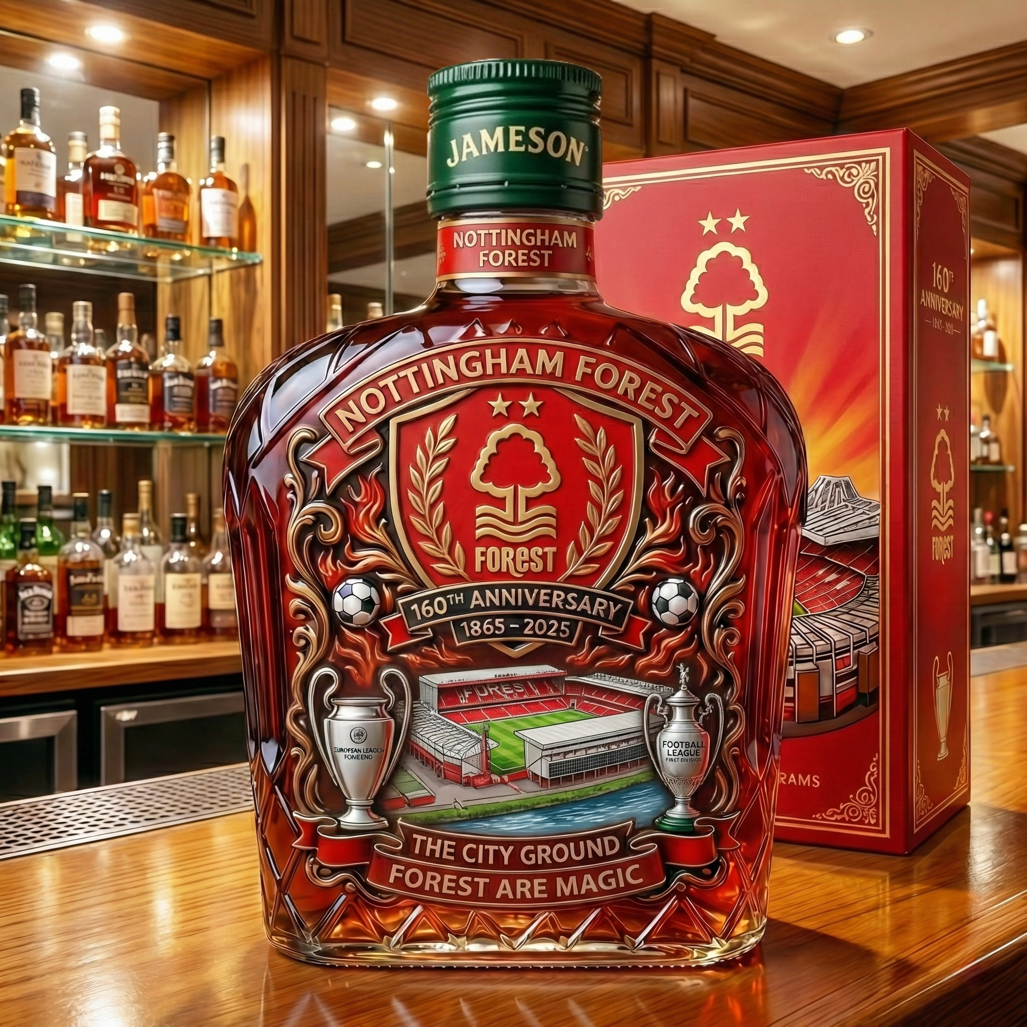 Nottingham Forest Football Club 160th Anniversary Commemorative Whisky Bottle
