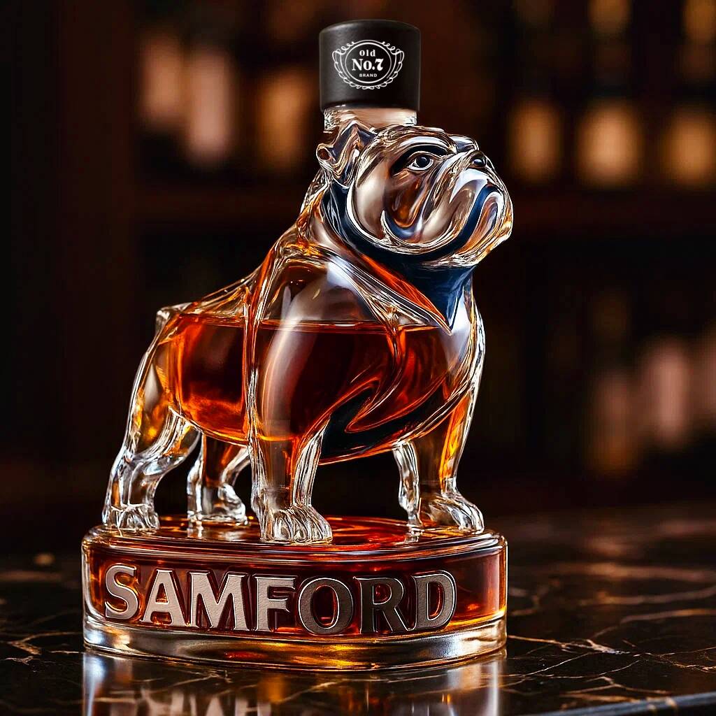 Samford Bulldogs Whiskey Bottle