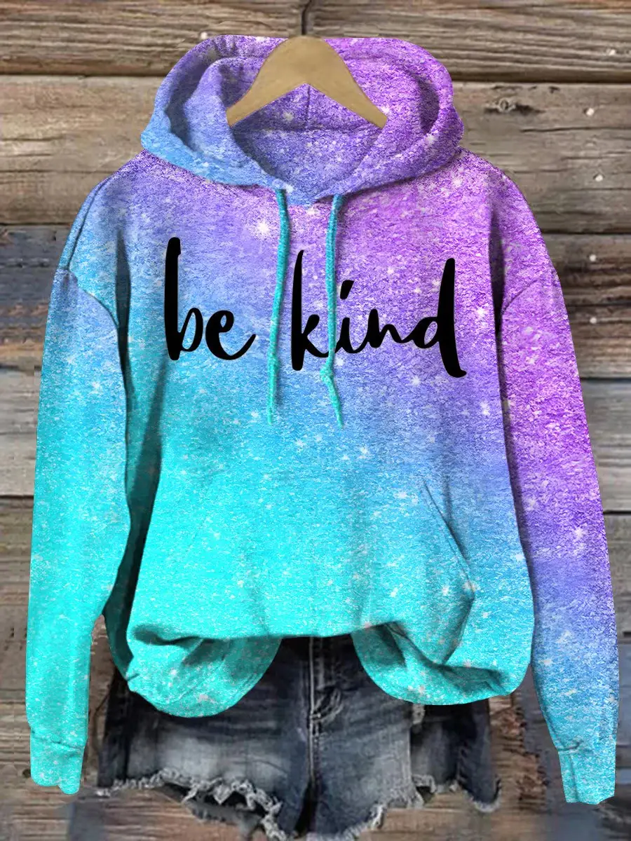 Mental Health Awareness Inspirational Be Kind Print Casual Sweatshirt