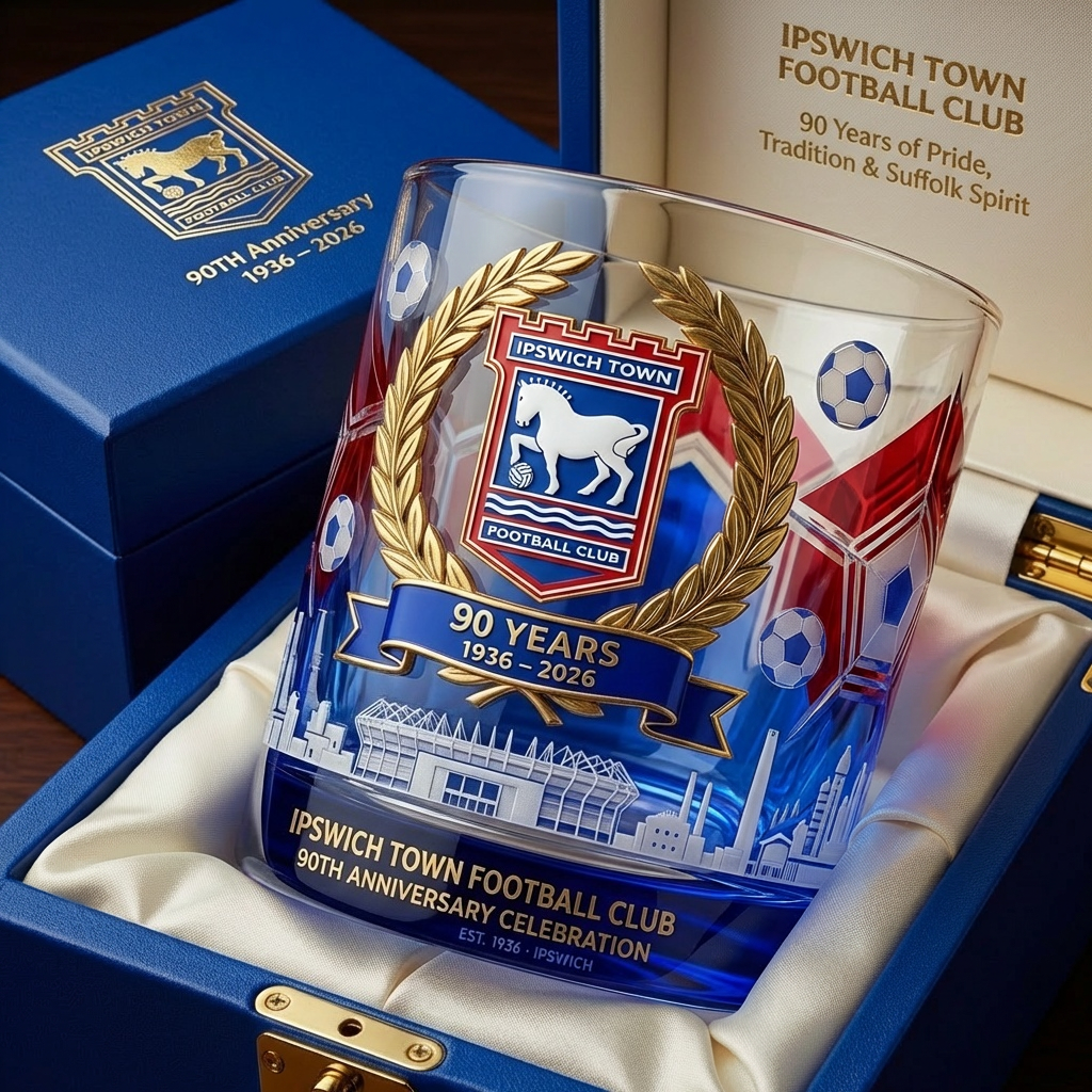 Ipswich Town FC 90th Anniversary Whisky Glass (Pre-sale)