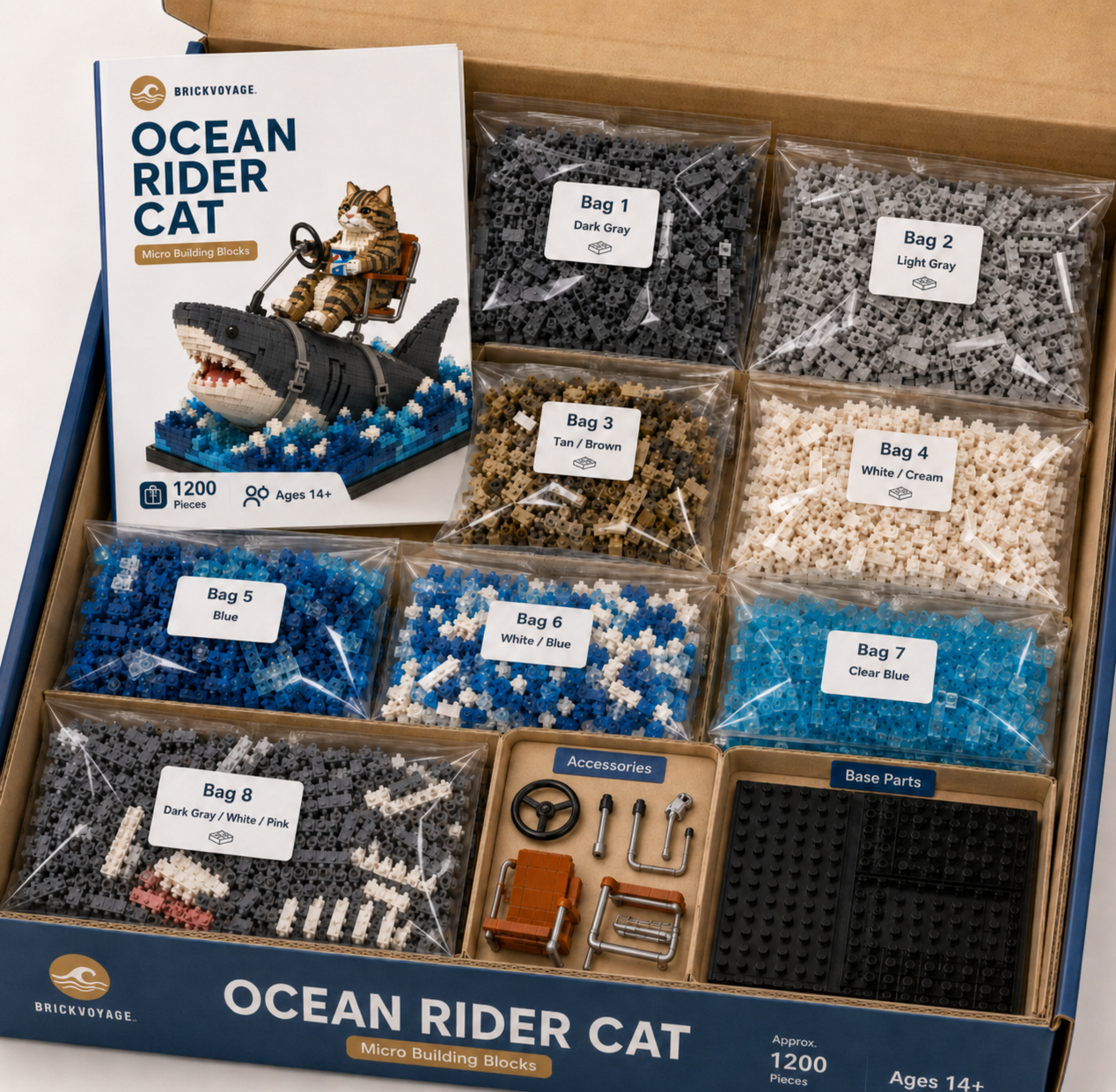Ocean Rider Cat Micro Building Blocks Set