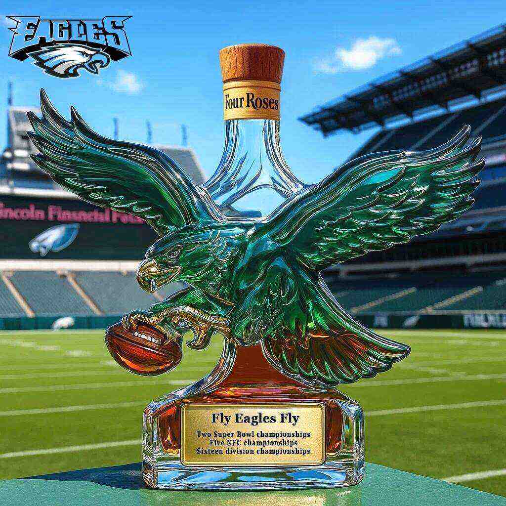 Philadelphia Eagles Retro Logo Whiskey Bottle