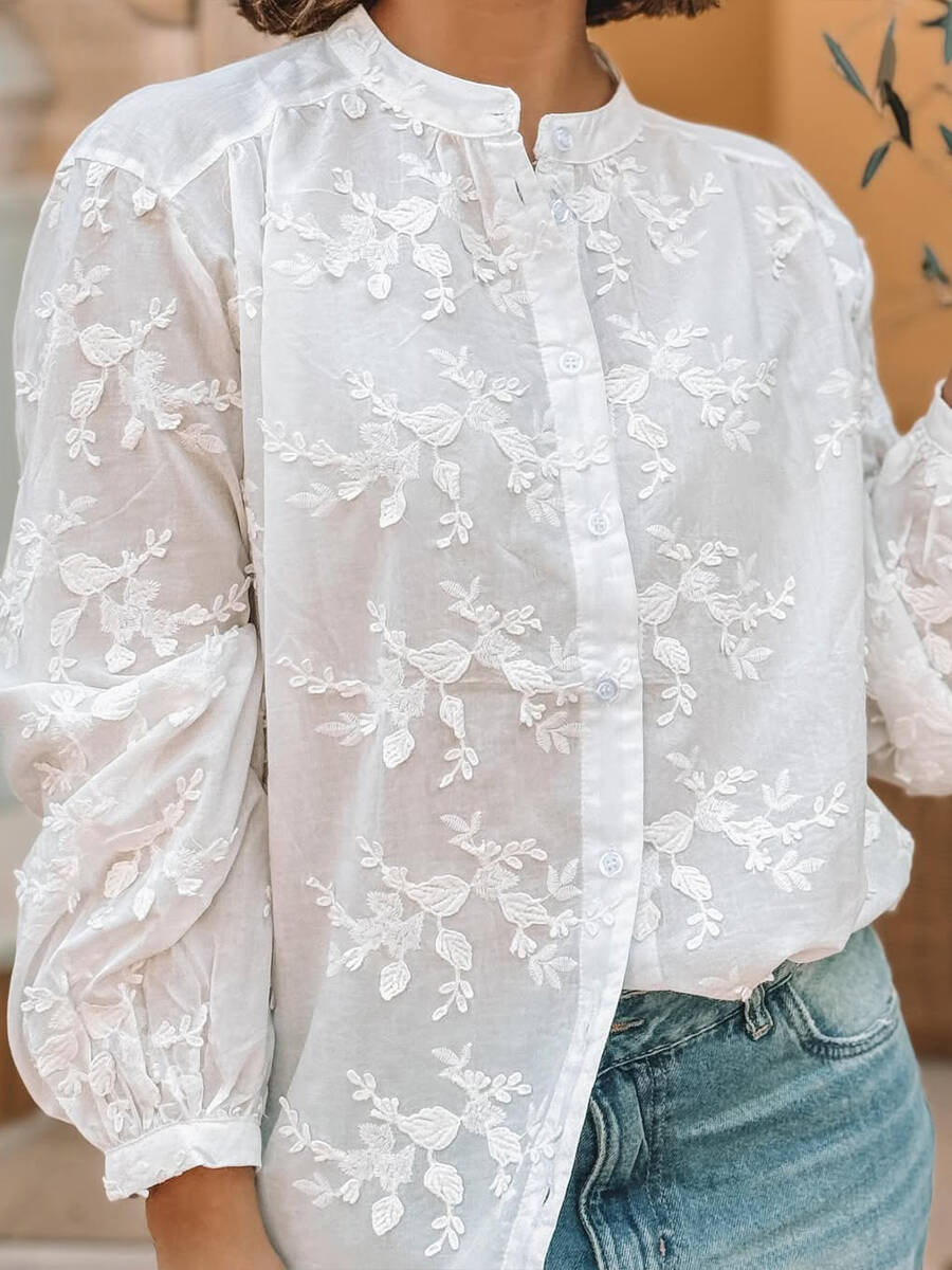 🔥Summer Arrivals🌟Women's Cozy 3d Embroidered Cotton Shirt