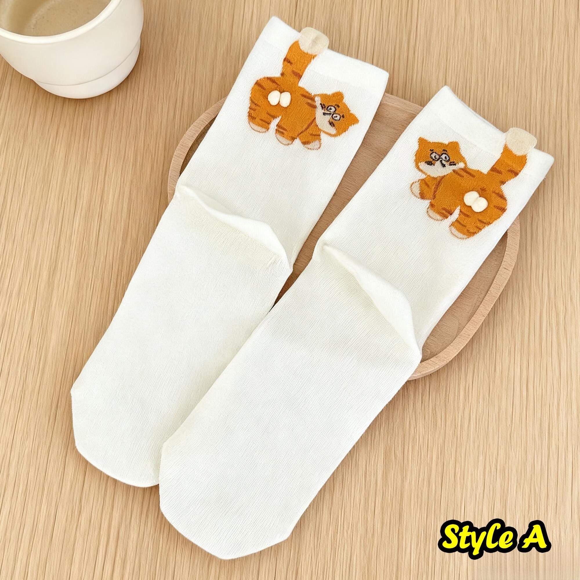 Funny Cat Socks Cute 3D Tail Cat Design Socks