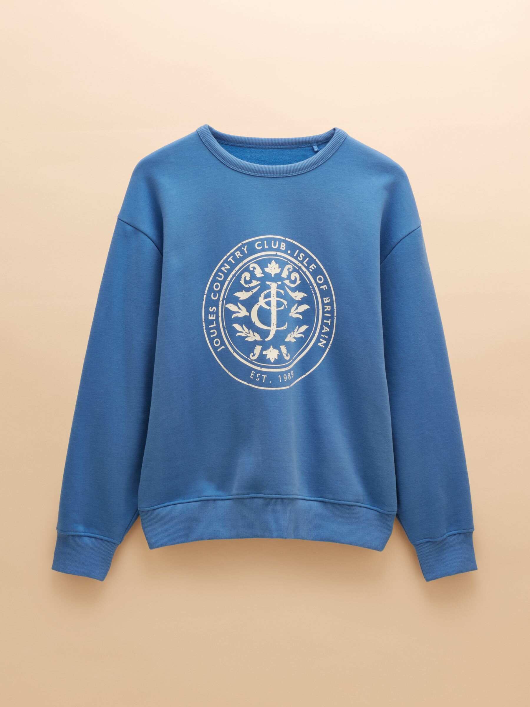 Graphic Blue Cotton Rich Crew Neck Sweatshirt