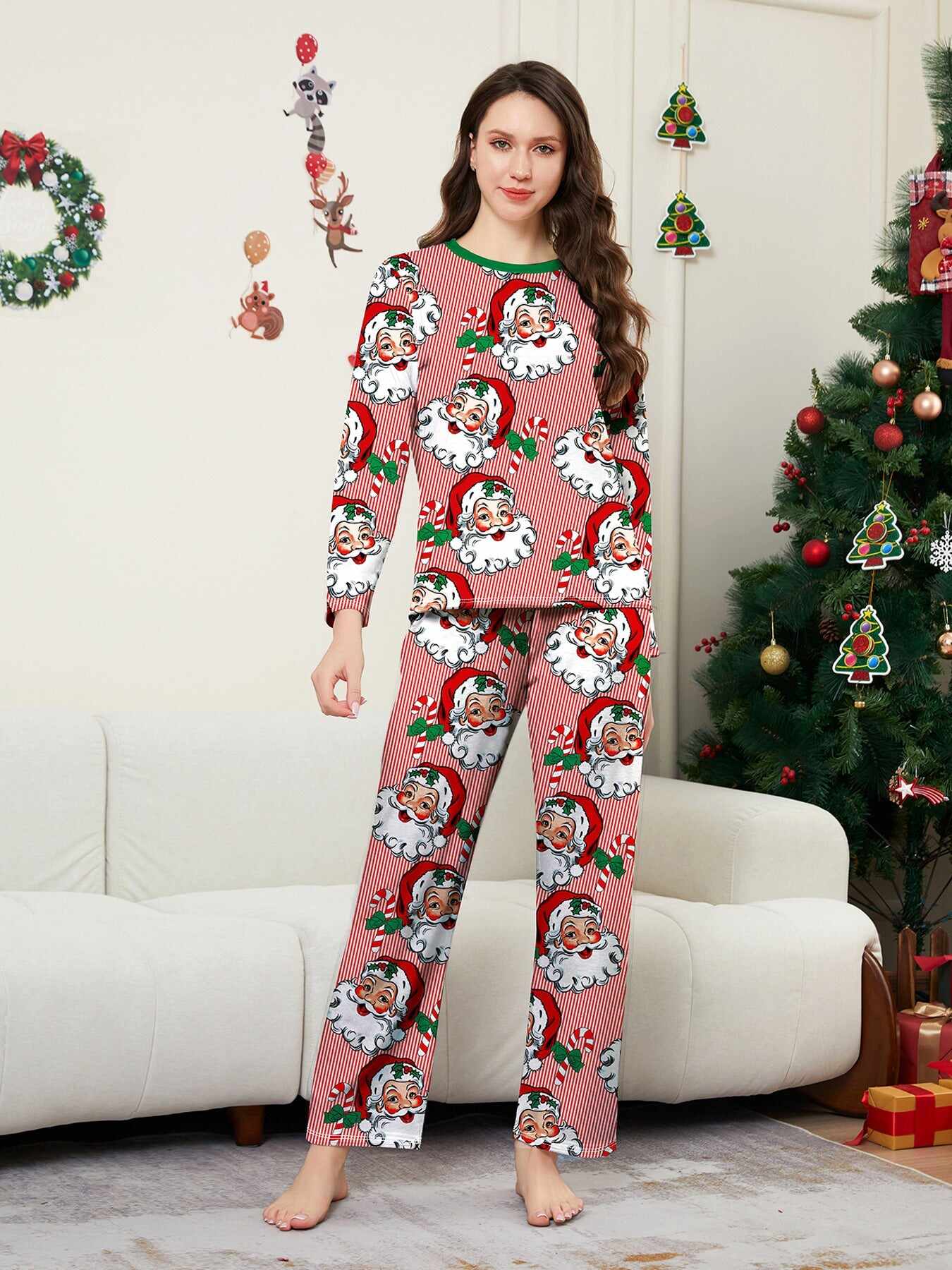 Family Christmas Pajamas Adult's Kid's Xmas Christmas Pattern Matching Set