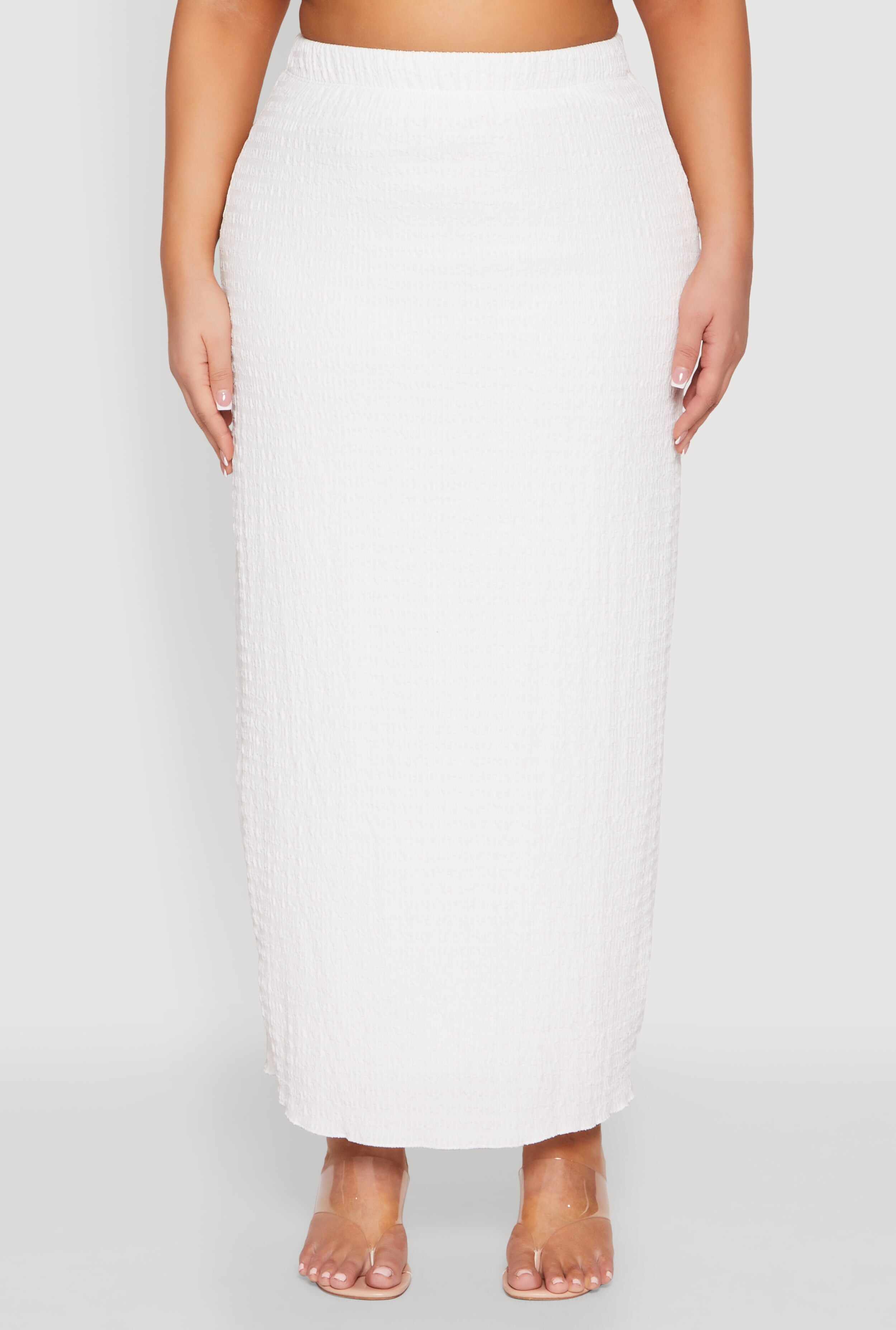 Plus Size Almost Famous Textured High Waist Maxi Skirt
