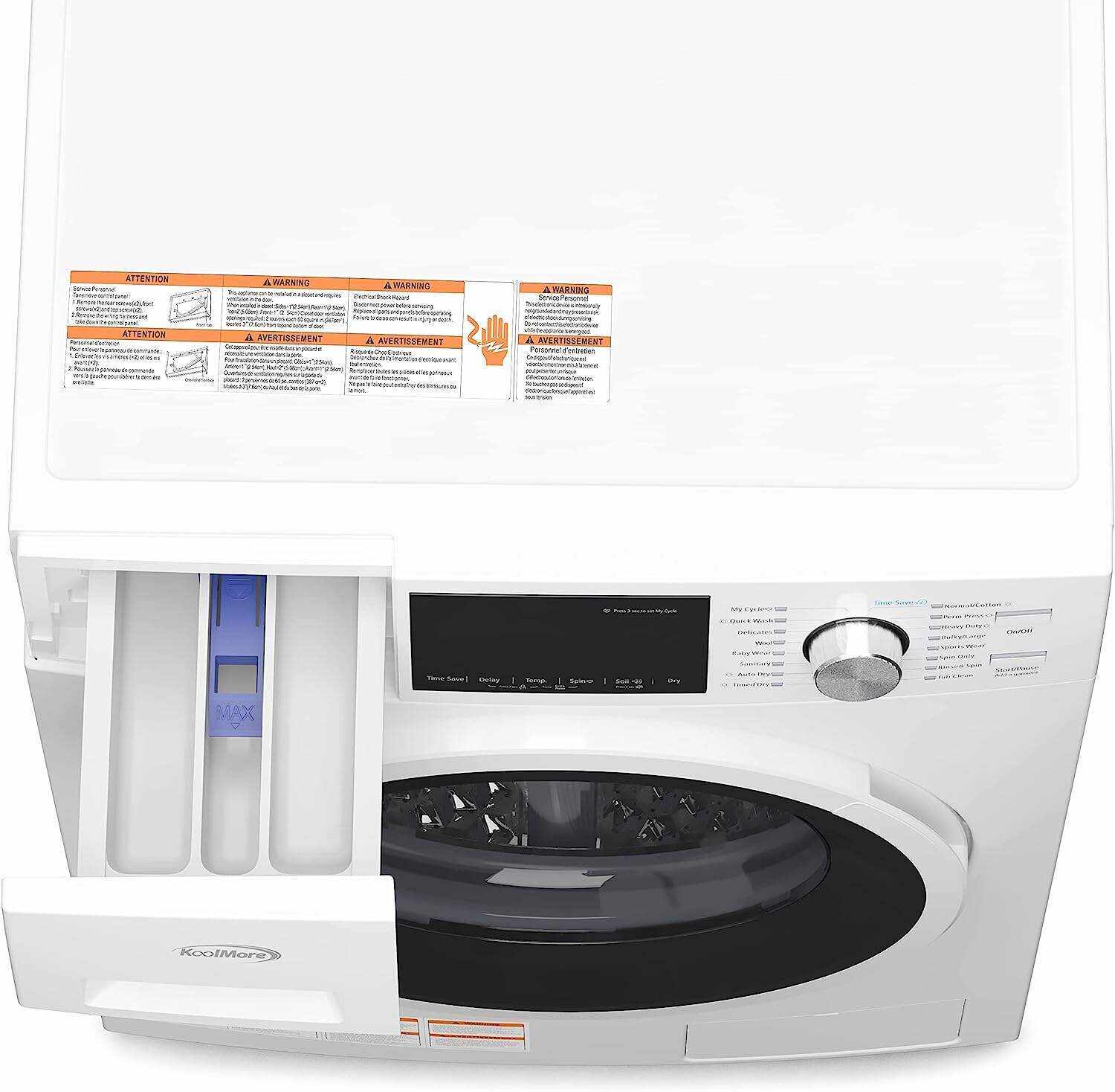 Front Load Machine, 2.7 Cu. Ft, Space Saving Unit with 20-Minute Quick, 12 Washing Cycles, Quiet Inverter Motor [120V], Medium (24