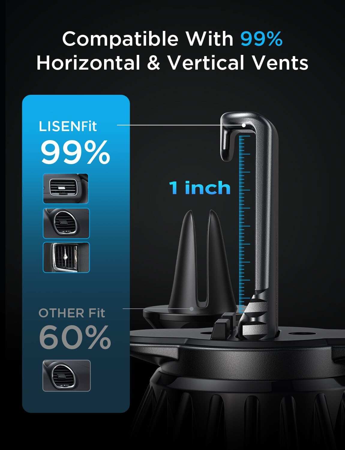 LISEN 2 Pack Magnetic Phone Holder for Your Car Mount 6 Military Magnets Car Phone Holder Mount Vent Cell Phone Holdeer Mount Vent Cell Phone Holder (20X Powerful: Gold)