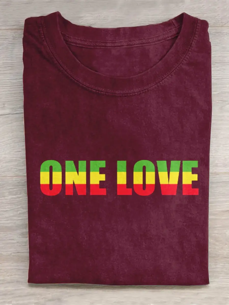 One Love Rainbow Art Print Design T-shirt