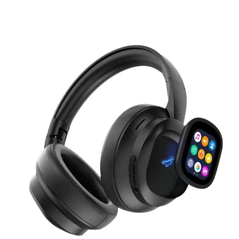 Wireless Noise Cancelling Over-Ear Headphones with LCD Display