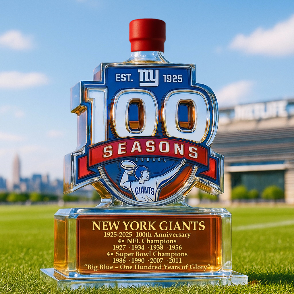 New York Giants 100th Anniversary Whiskey Bottle