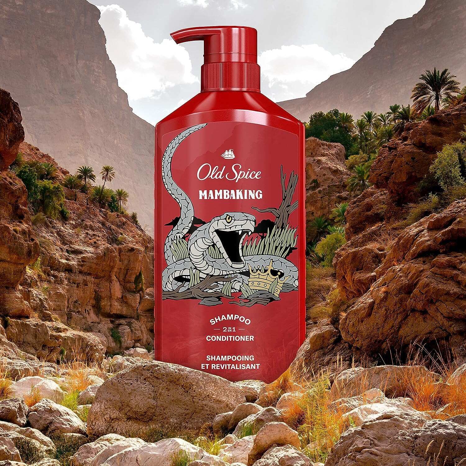Old Spice Men's 2-in-1 Shampoo and Conditioner, MambaKing, Twin Pack, 43.8 Fl Oz