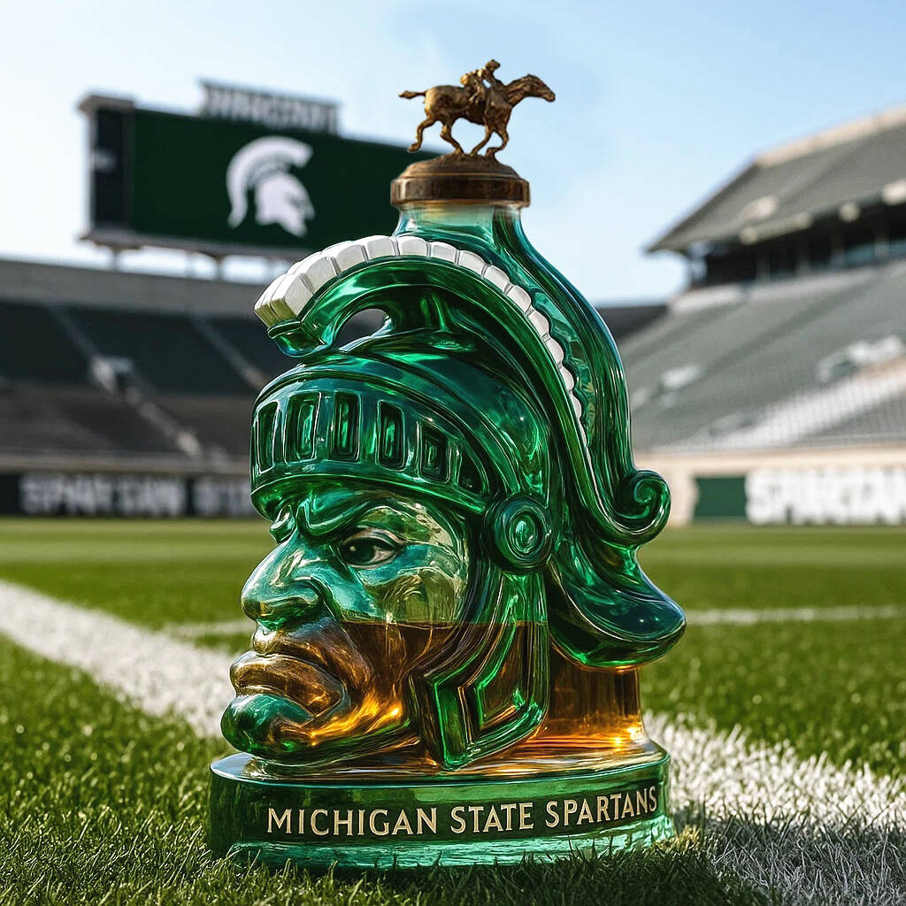 Michigan State Spartans Whiskey Bottle