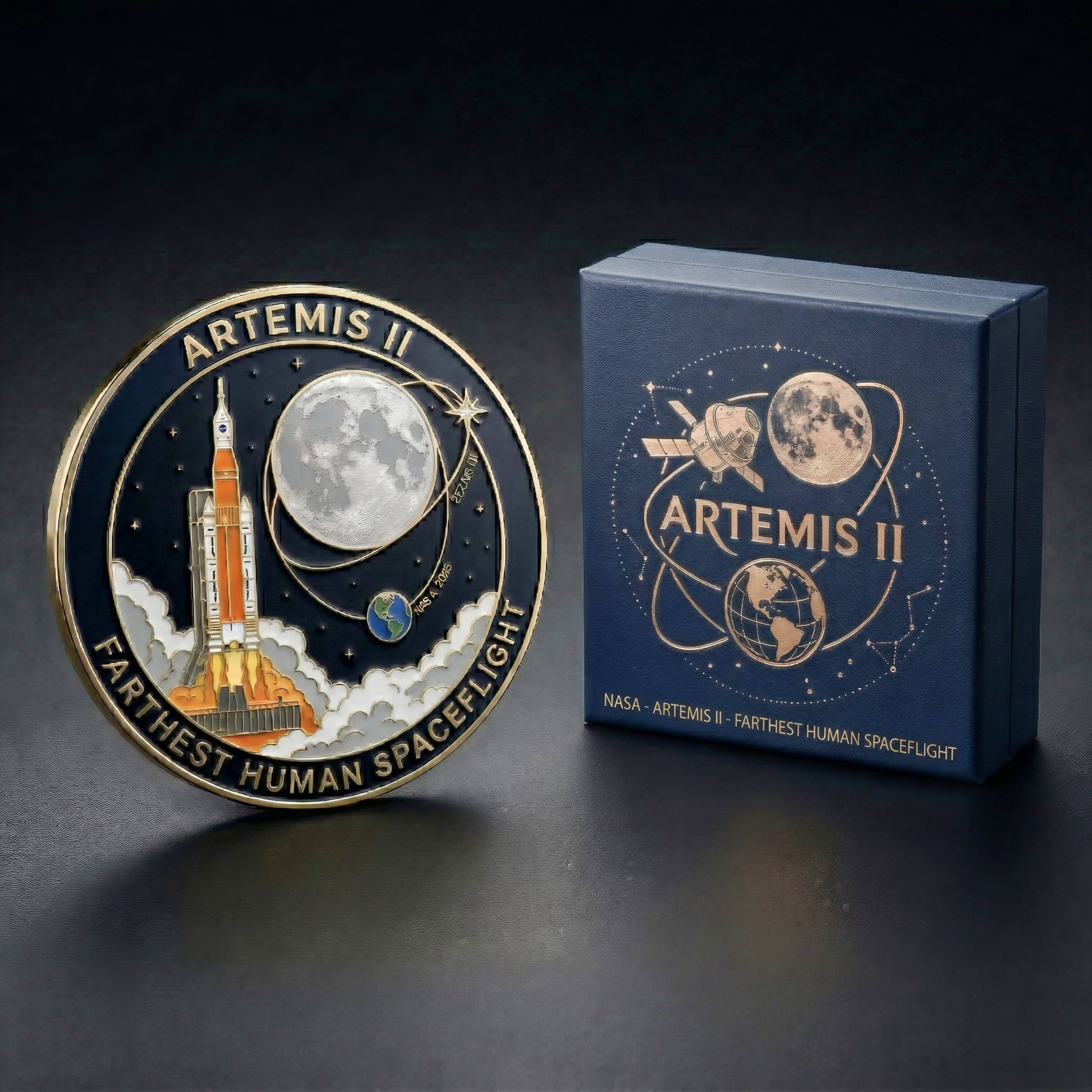 🌕 NASA Artemis II: Humanity’s Farthest Spaceflight — Commemorative Pin 🚀