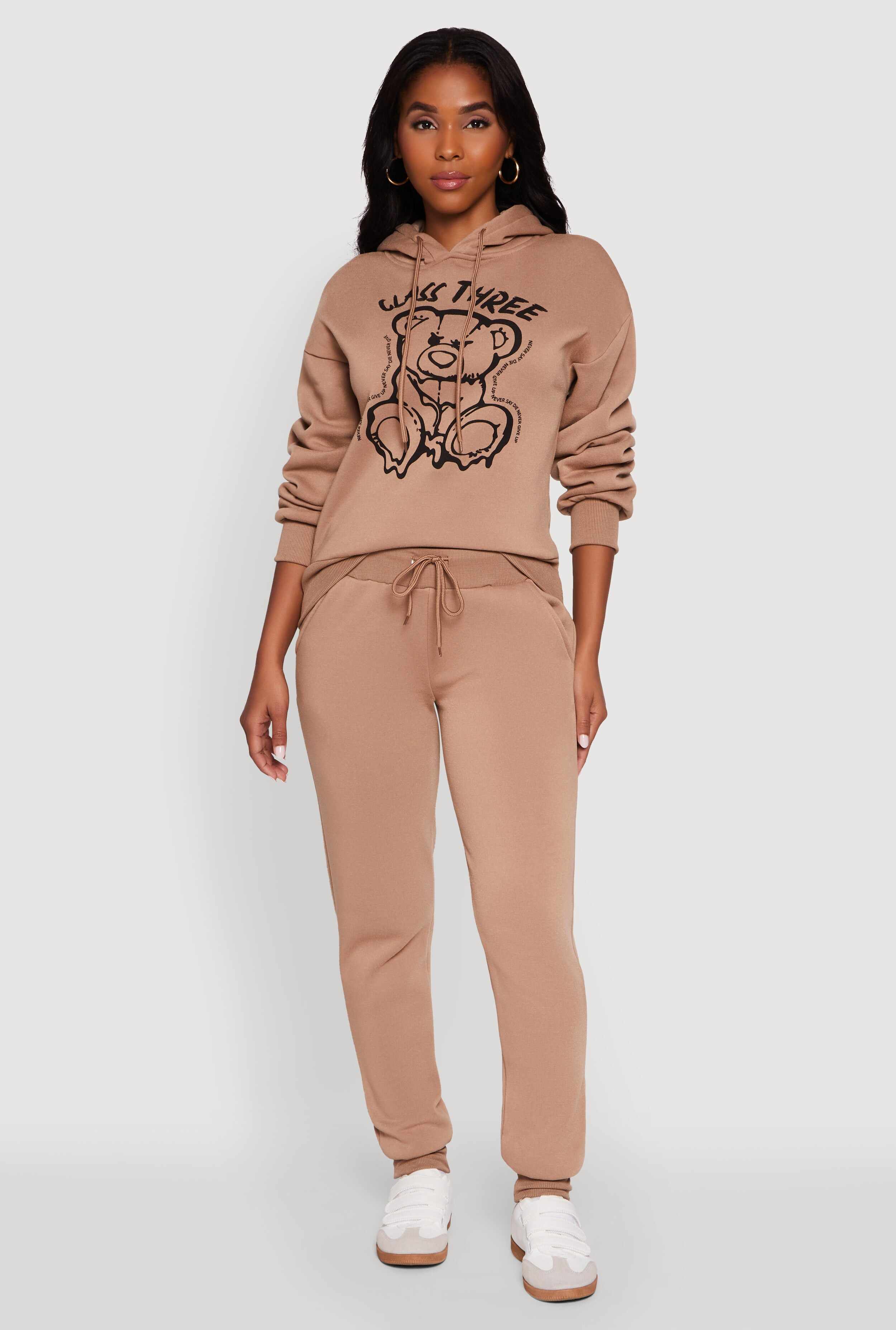 Bear Graphic Fleece Pullover Hoodie