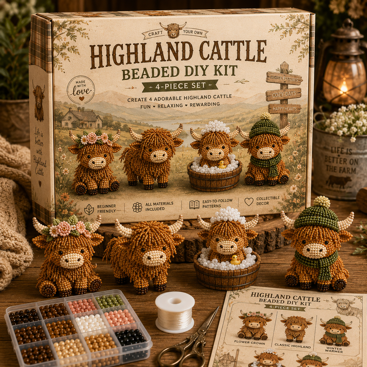 Highland Cattle Beaded DIY Kit