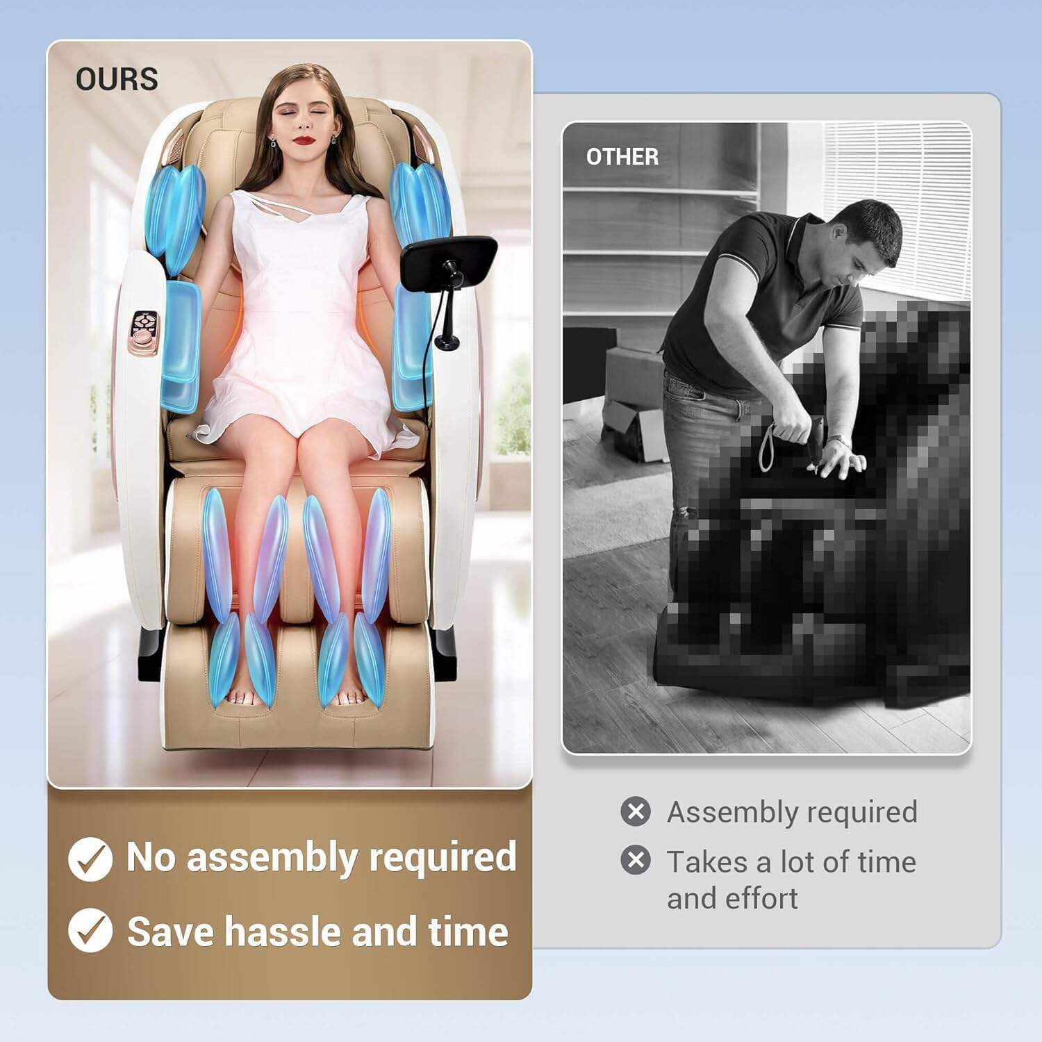 Mazzup Full Body Zero Gravity Shiatsu Massage Chair with Fully Assembled, LCD Screen, Shortcut Keys, USB Charging Port, Heat, Ideal Gift for Loved Ones, Parents, Balck