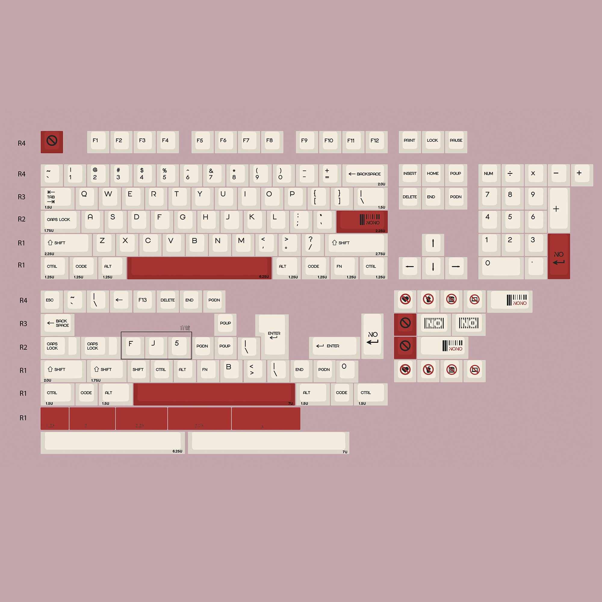 NONO No one Cherry profile keycaps set