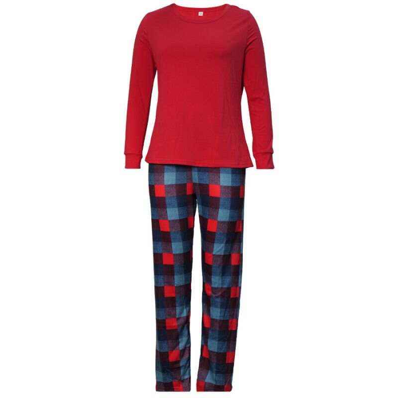 Family Matching Red Plaid Home Family Look Pajama Set