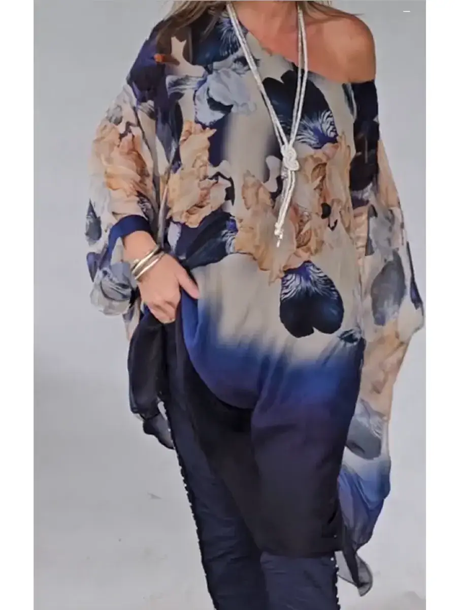 🔥Summer Arrivals🌟Women's Cozy And Flowing Floral Print Chiffon Top
