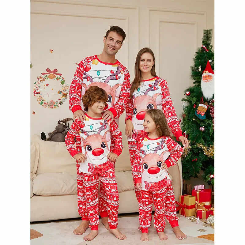 Santa's Reindeers Matching Family Holiday Pajamas