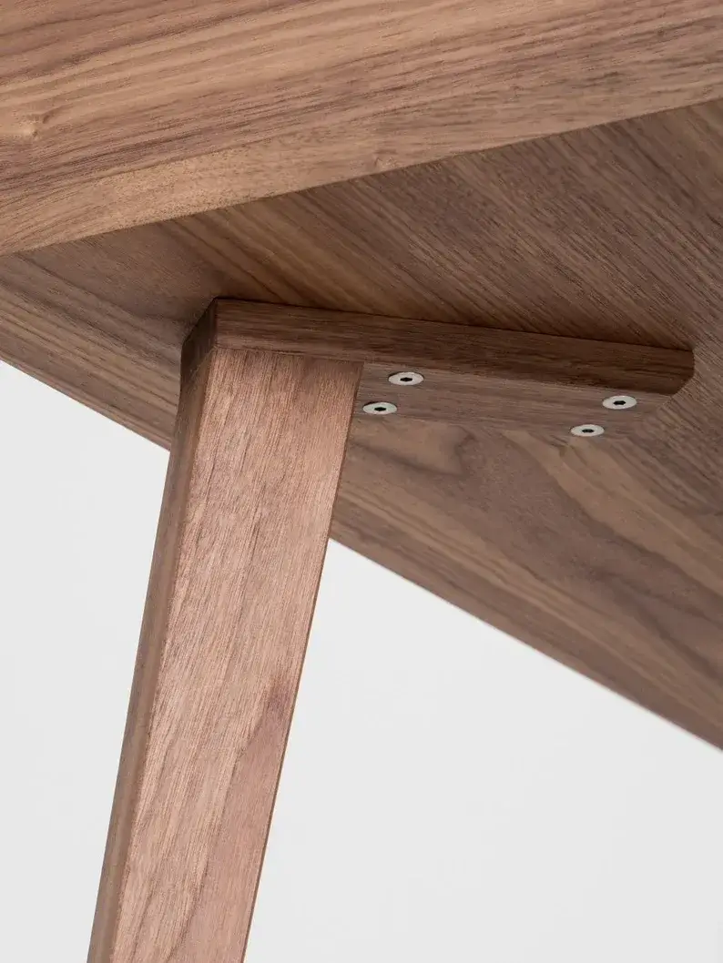 Wooden desk, mid century modern, walnut desk with three drawers;Send 1 stool(pictured)