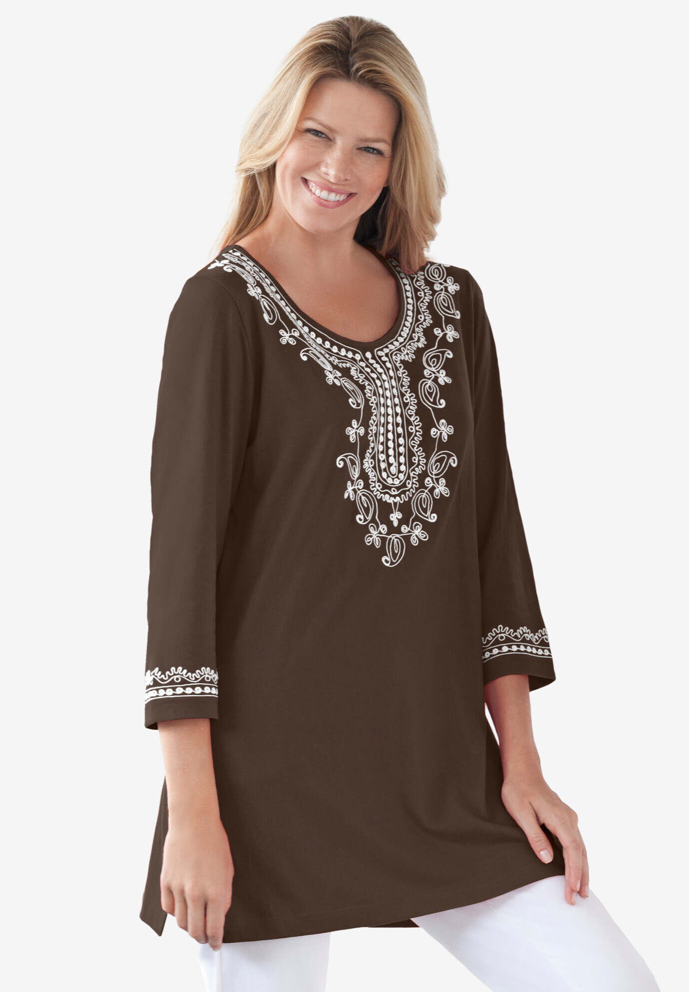 Embroidered Knit Tunic