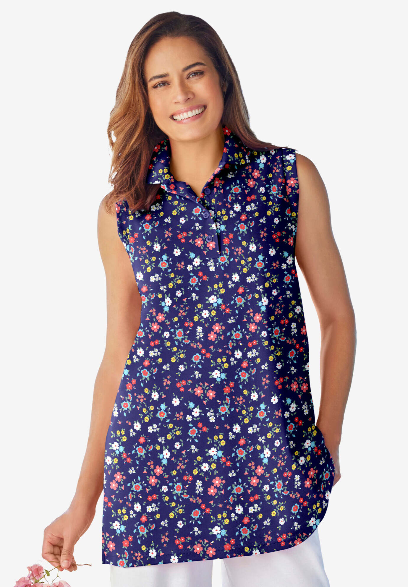Sleeveless Polo Tunic