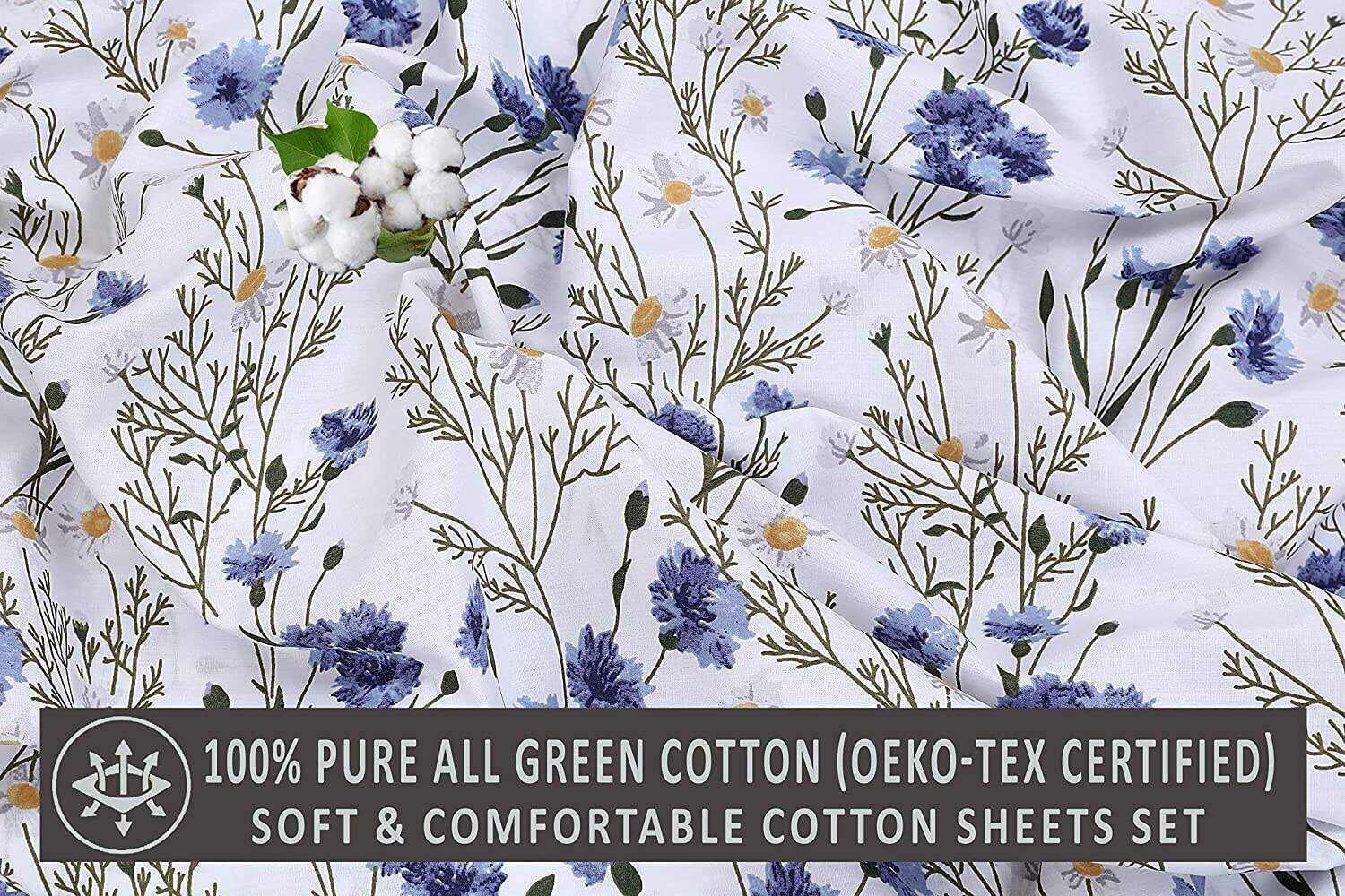 Sweet Pea100% Cotton Sheets - Soft & Breathable Sheet Set - 4 Pieces
