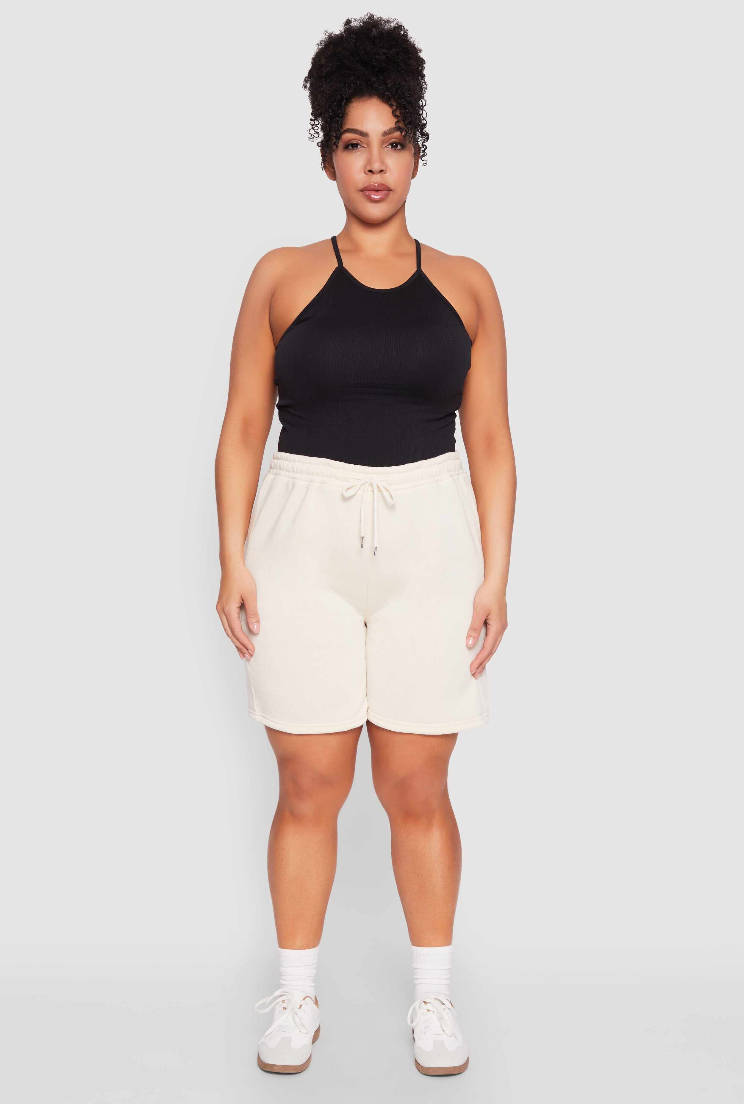 Plus Size Fleece Lined Sweatshorts