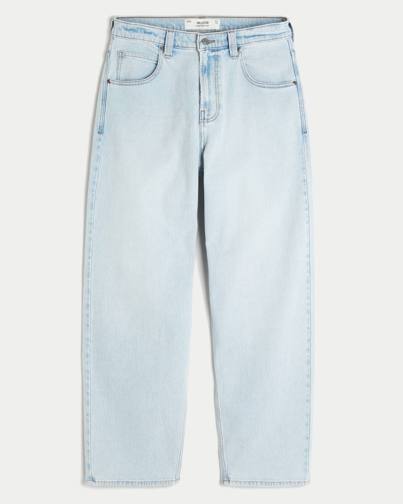 Medium Wash Skater Baggy Jeans