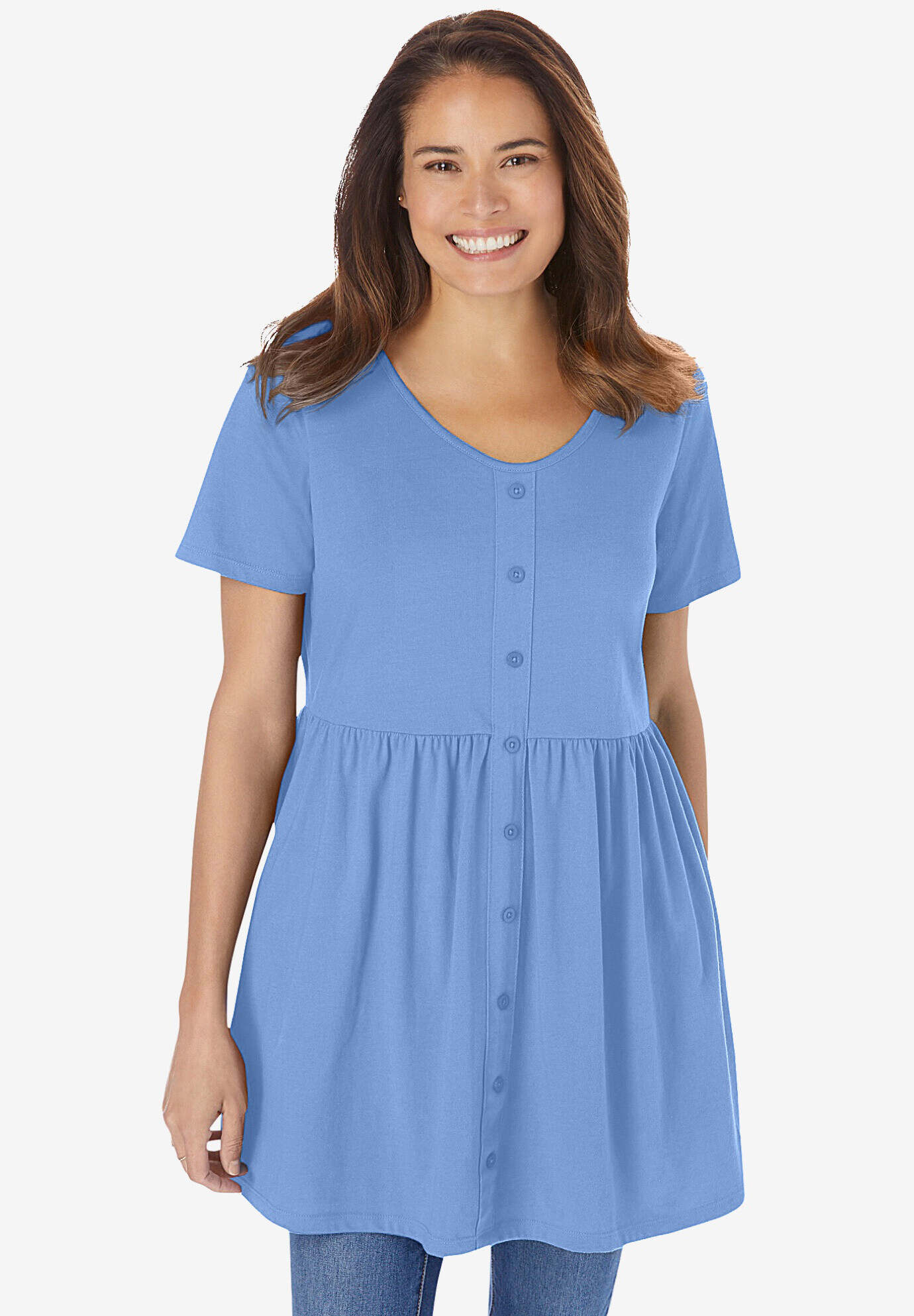 Short-Sleeve Empire Waist Tunic
