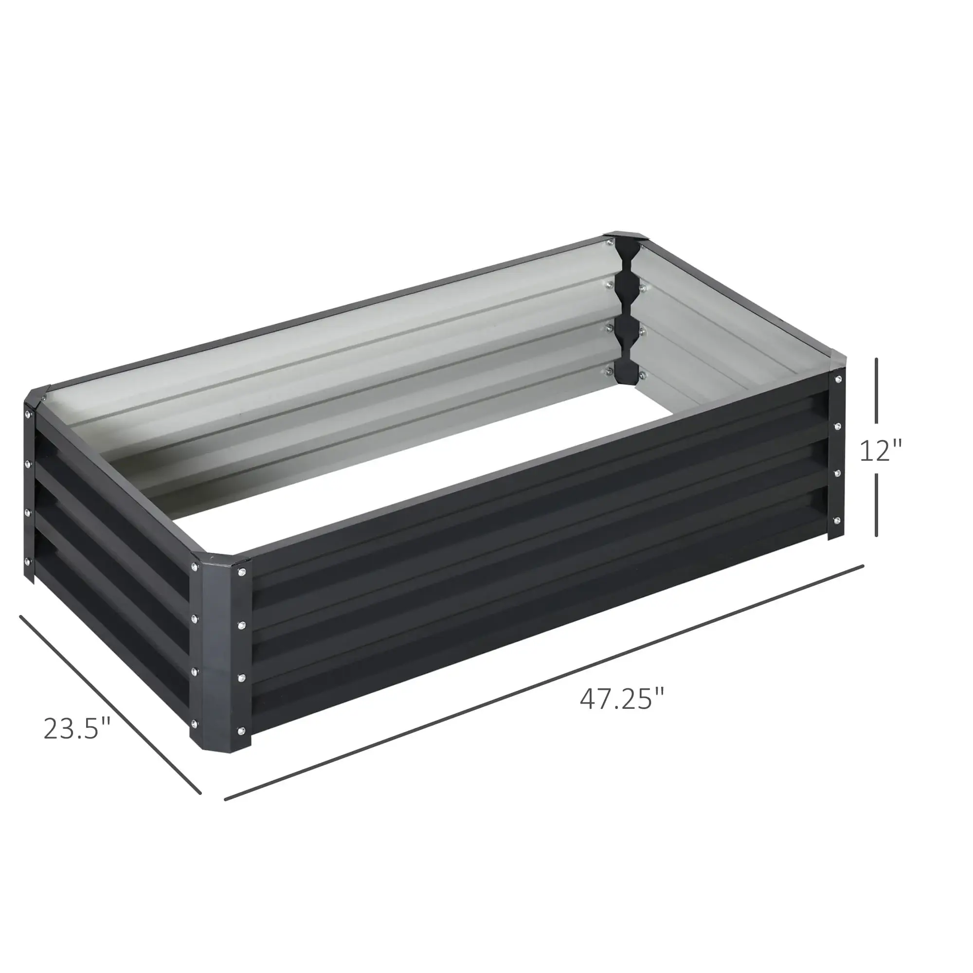 Outsunny Raised Garden Bed Box with Weatherized Steel Frame for Vegetables, Flowers, Plants and Herbs