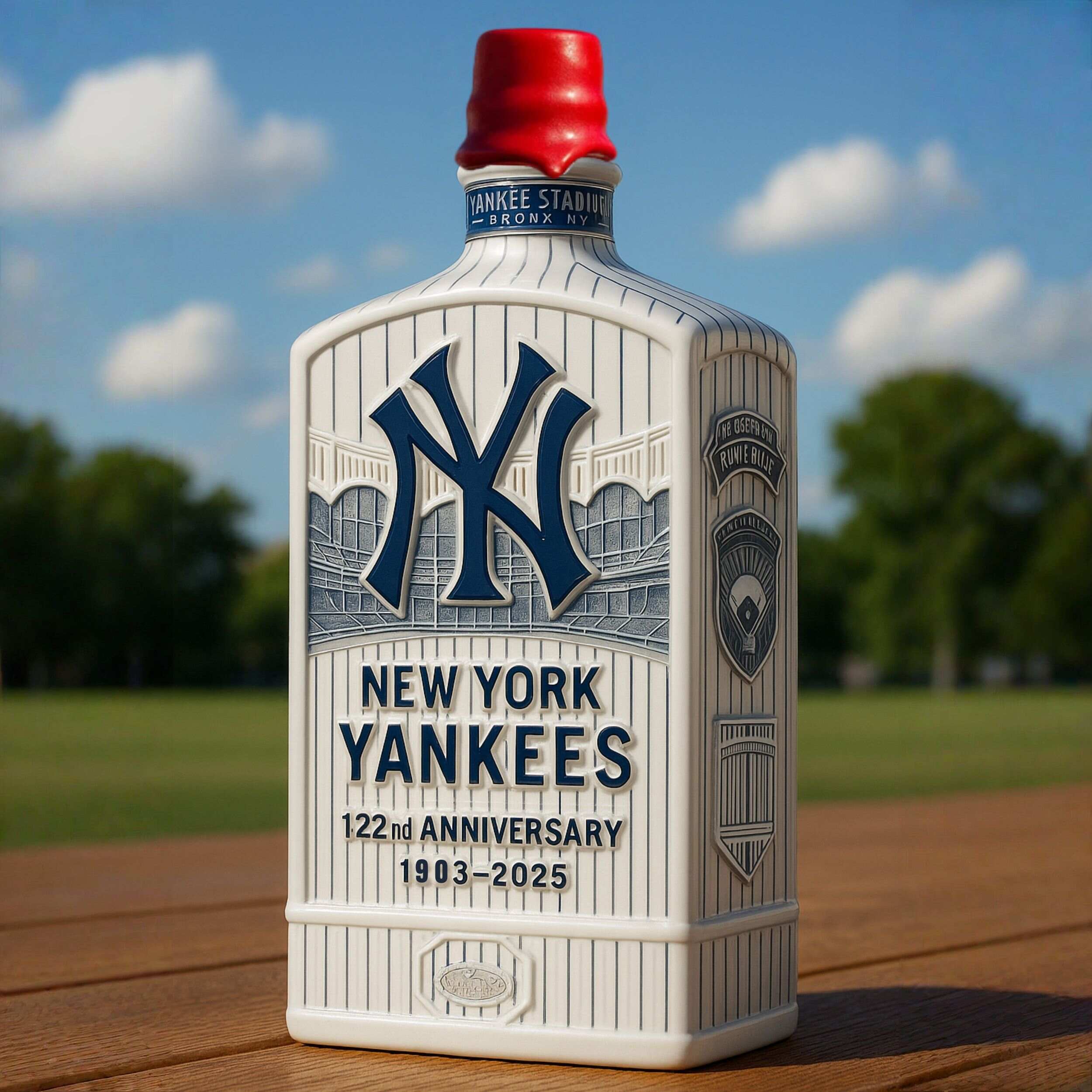 New York Yankees 122nd Anniversary Whiskey Bottle